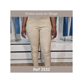 Pantalon élastiqué et liseret bicolore sur les poches (K8860) – aqua -J537-1