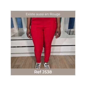 Pantalon élastiqué et liseret bicolore sur les poches (K8860) – aqua -J537-1