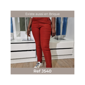 Pantalon élastiqué et liseret bicolore sur les poches – marine – J535-1